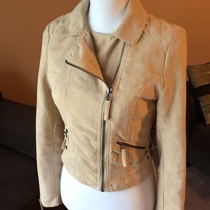 Faux Suede Biker Jacket